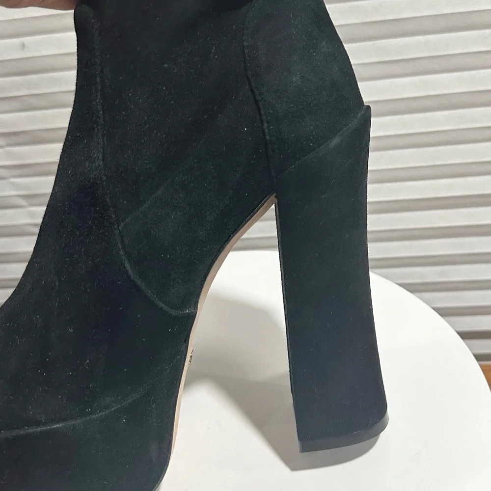 🌹STUART WEITZMAN🌹 Skyhigh Black Platform Booties In Black Size: 9 - Picture 12 of 14